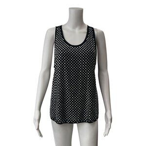 Marc Jacobs Ikram RARE Black Crystal Studded Tank Top size Medium